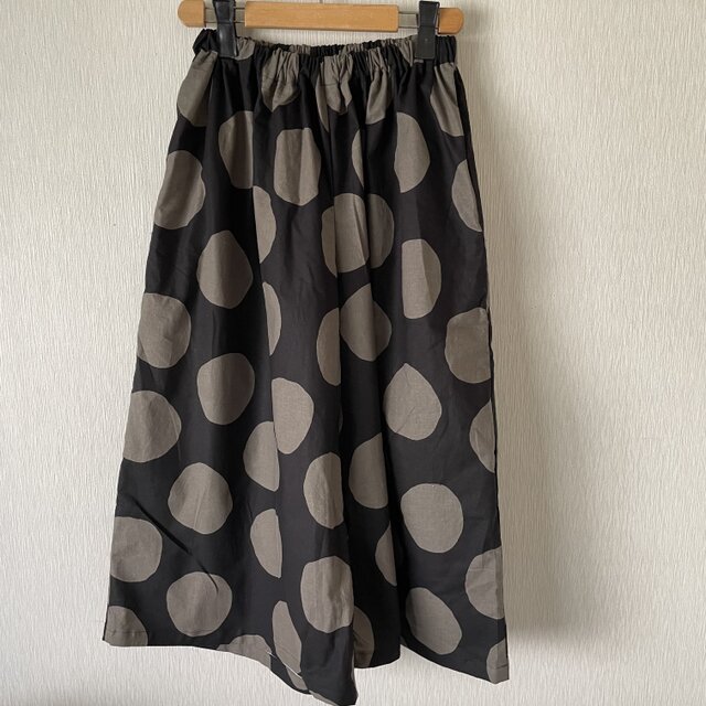 大玉ドットサルエルパンツ　黒モカＦ