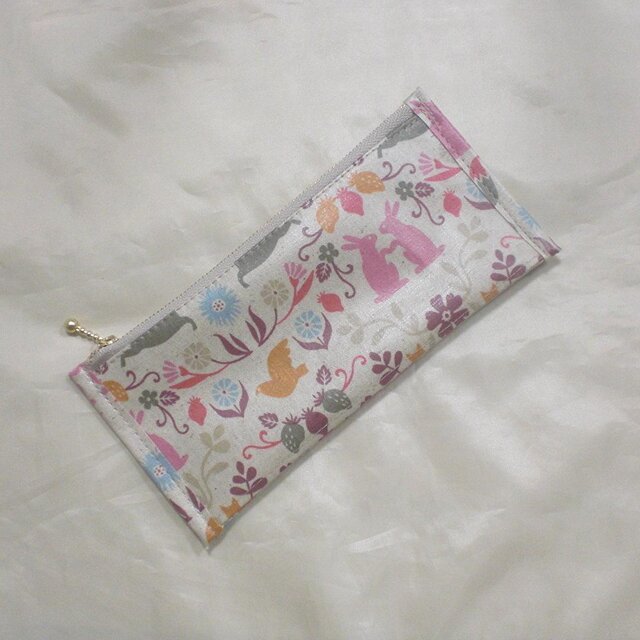 ぺたんこ長財布Slim／なかまと一緒（ピンク）