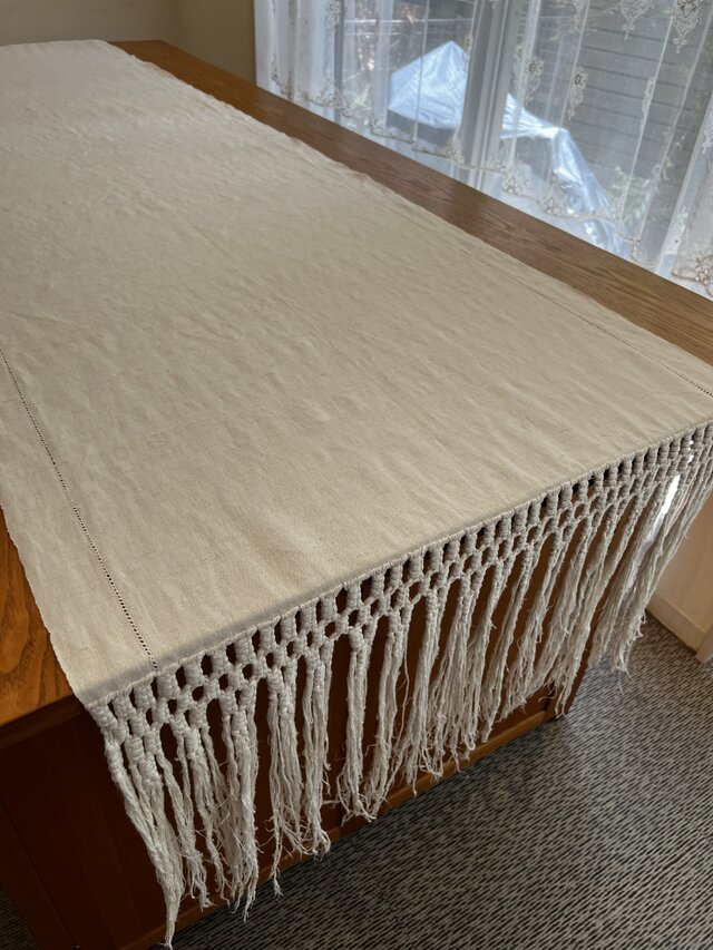 麻手織り大テーブルランナー | iichi 日々の暮らしを心地よくする