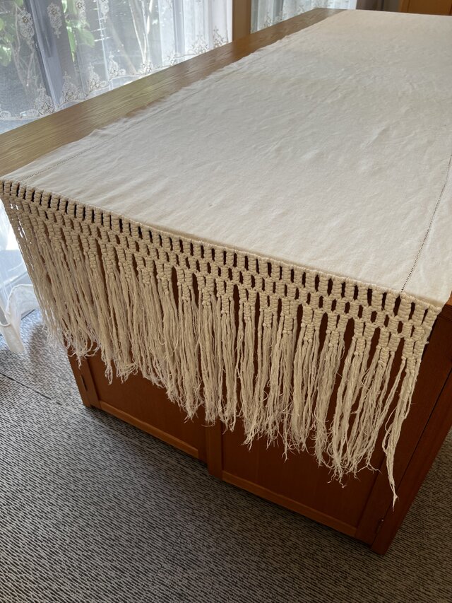 テーブルランナー／亜麻(手紡ぎ)・木綿 テーブルランナー／亜麻(手紡ぎ)・木綿