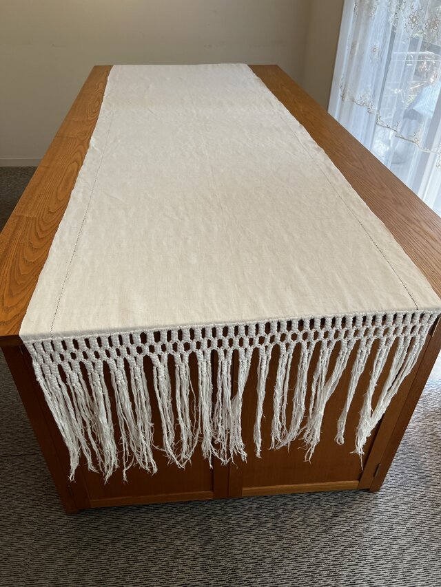 麻手織り大テーブルランナー | iichi 日々の暮らしを心地よくする