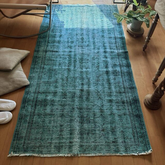99×202 ブルーグリーン オーバーダイ 貴重な一枚 トルコ