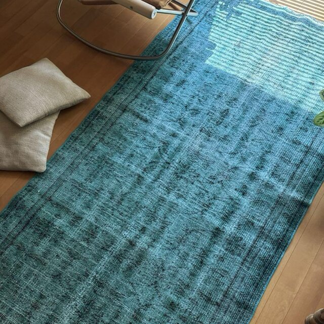 99×202 ブルーグリーン オーバーダイ 貴重な一枚 トルコヴィンテージ