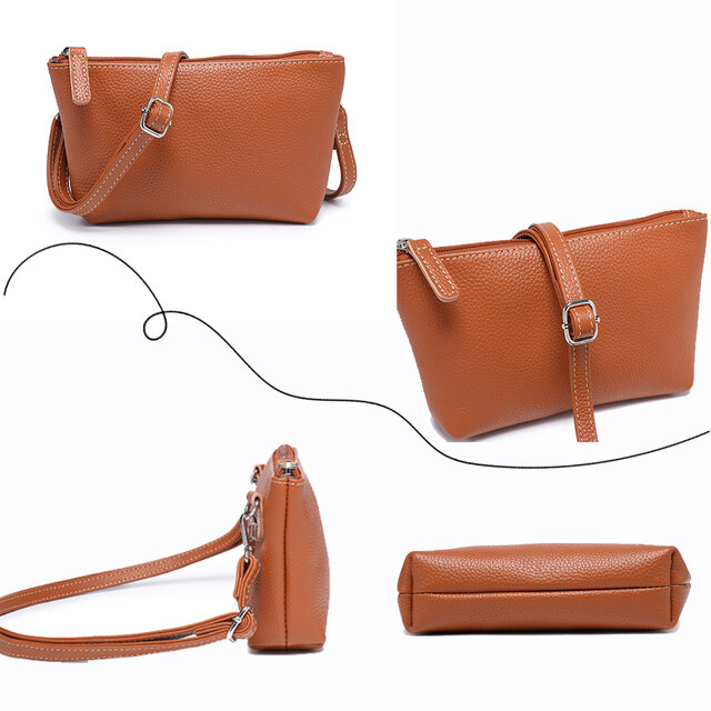 本革レザー ポシェット 牛革 軽量 斜め掛け 肩掛け コンパクト