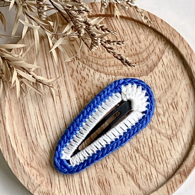 かぎ針編みのヘアピン ベーシックカラー2コセット ターコイズブルーand