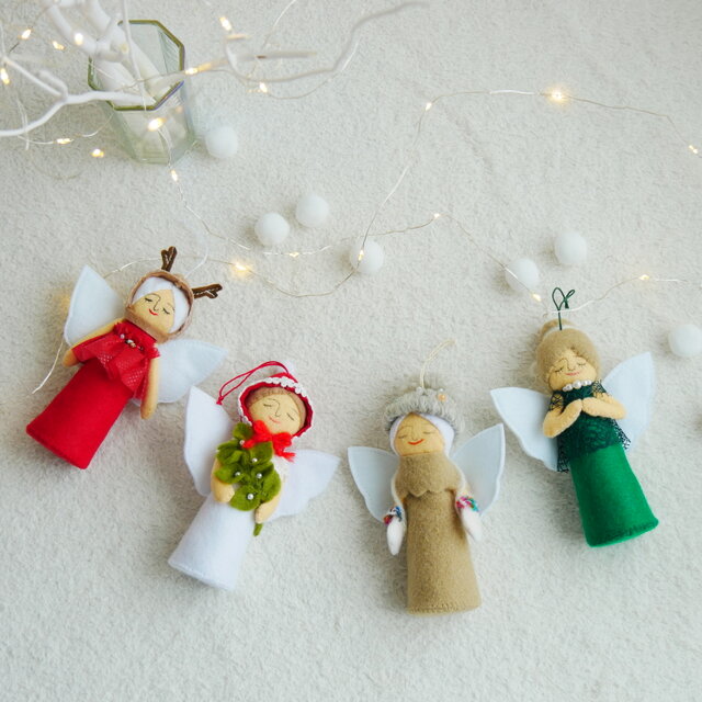 Christmas 】オーナメント　天使　4点セット