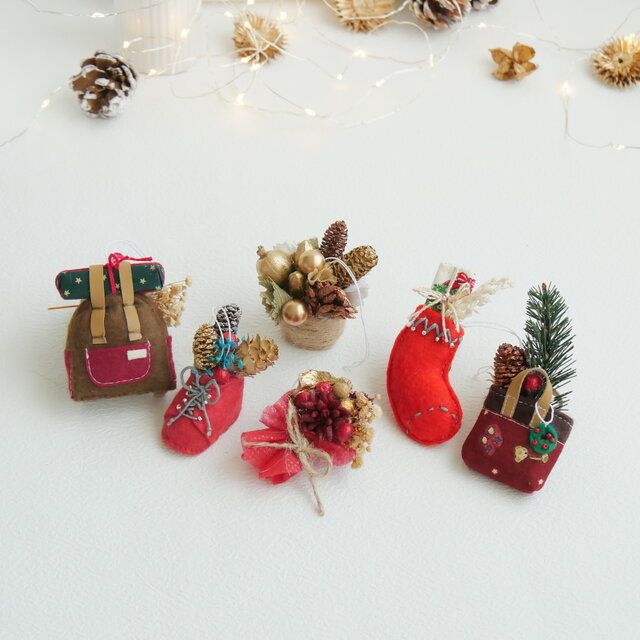 【Christmas 】オーナメント　ユニーク小物6点セット