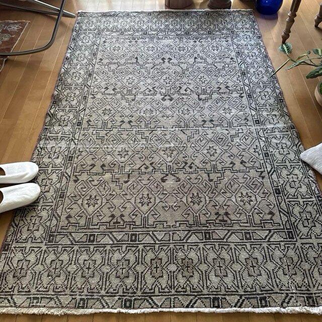 202×110㎝◇トルコヴィンテージラグ◇ベージュ　1186 202×110㎝◇トルコヴィンテージラグ◇ベージュ 1186 ラグ