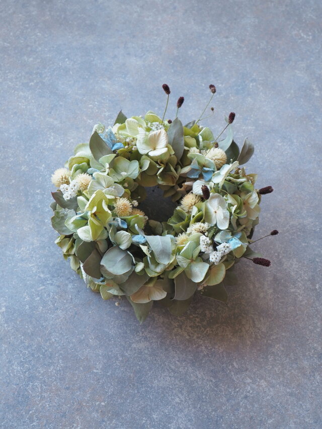 ユーカリと紫陽花のミニリース