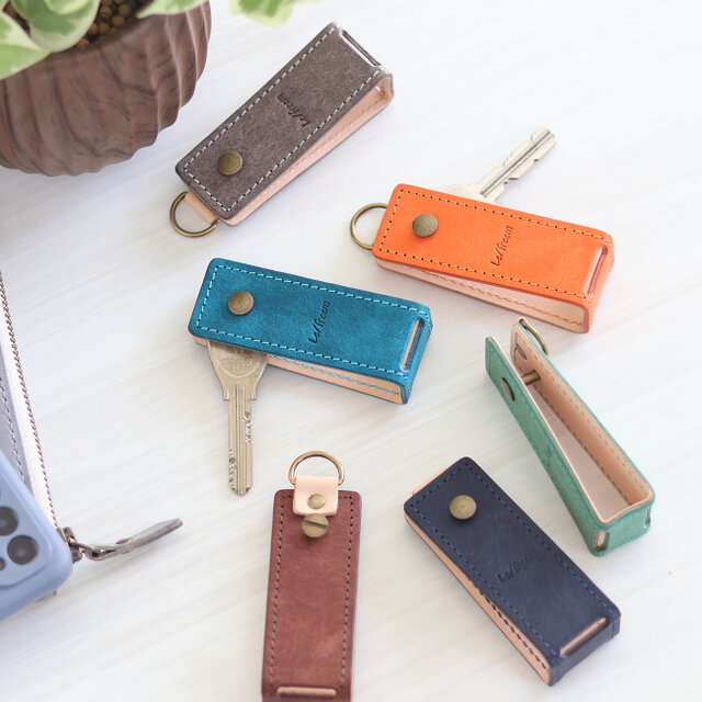 ちょこんと立つキーケース LF-024 マルゴー×ヌメ革 レザーキーケース キーホルダー キーリング 鍵収納 シンプル