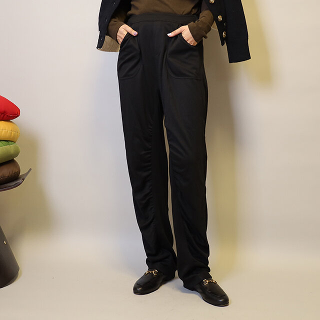 秋冬新作1点物❤︎大人格好いい半ゴム仕立てカーブギャザーパンツ