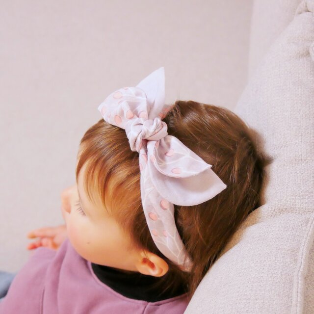 フリルスタイ＆リボンヘアバンド 2点 セット【出産祝い】女の子
