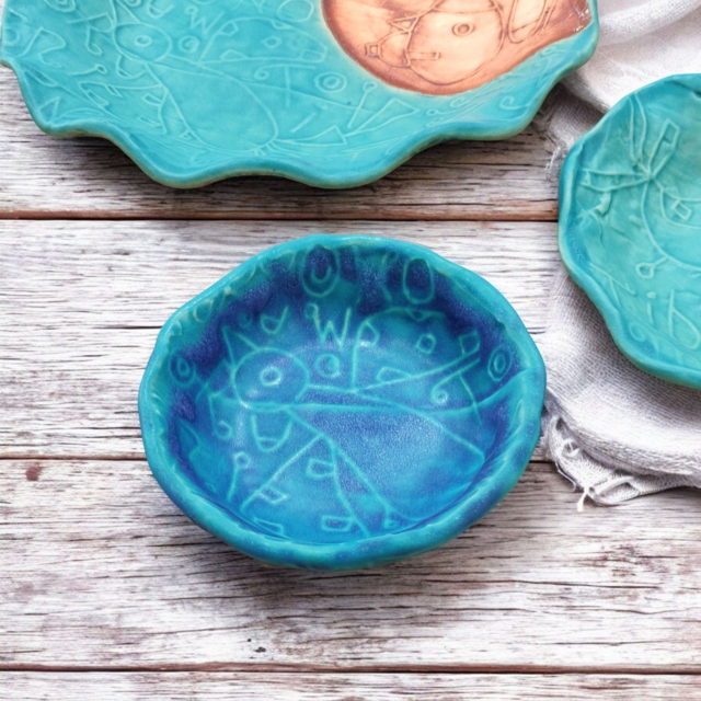 『火色トルコマット小皿2』明るく、楽しく、美味しく！　2025