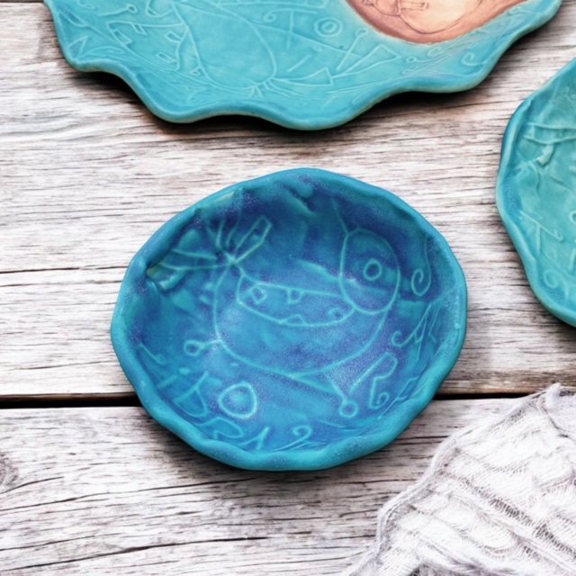 『火色トルコマット小皿3』明るく、楽しく、美味しく！　2025