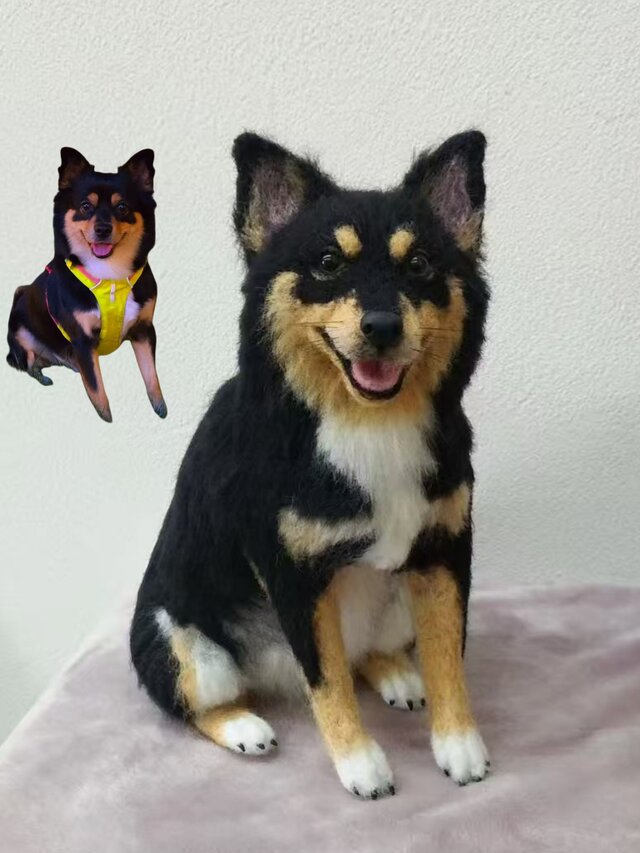 【オーダーメイド ペット】 羊毛 フェルト 犬 羊毛フェルト コーギー オーダーメイド うちの子、ペット似顔絵、犬 猫 人形