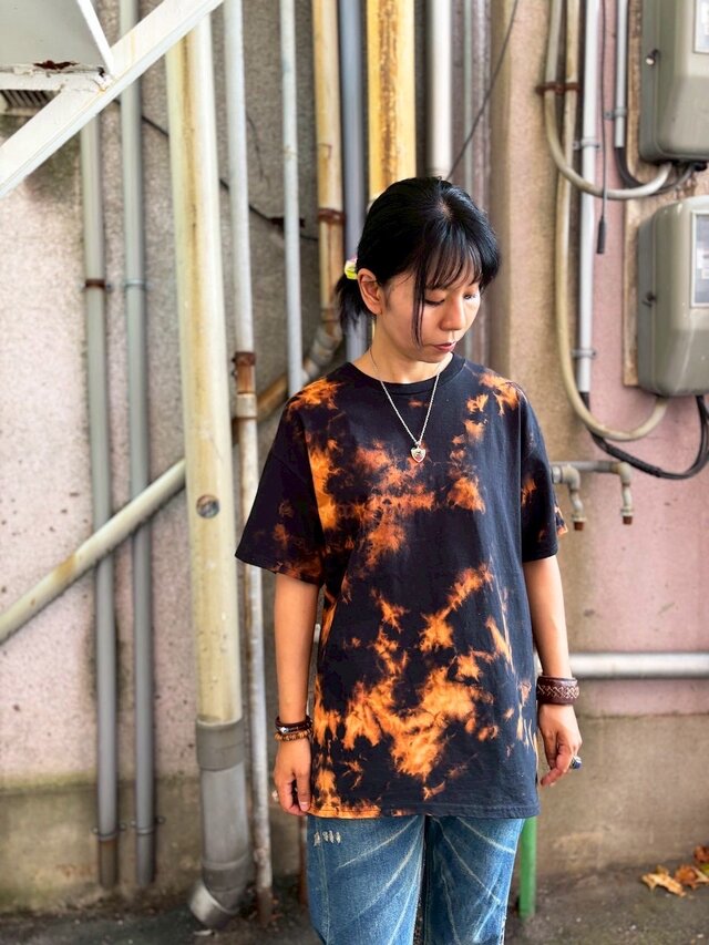 todayful Tie-dye T-Shirts タイダイT BLK タイダイ染め Tシャツ XLサイズ カラフル×ブラック Hippies Dye HD22