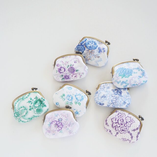 ■ヴィンテージ生地の横ひねりがま口コインケース■ panier(vf-e)のコピー