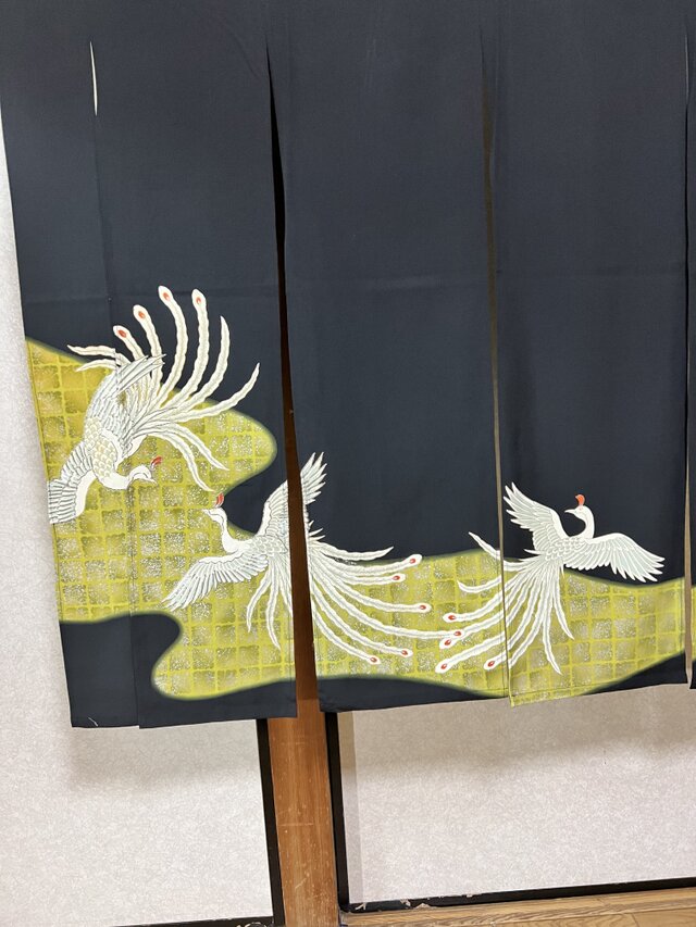 鳳凰、着物リメイク暖簾、横122–丈〜125! | iichi 日々の暮らし