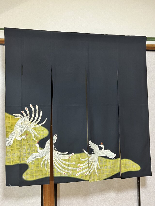 鳳凰、着物リメイク暖簾、横122–丈〜125! | iichi 日々の暮らし