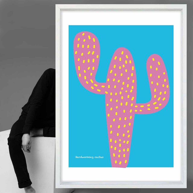 ガンバルサボテン　植物　送料無料 　イラスト　A4〜A0　ポスター　アートポスター　アート/sei検索新着順　2973