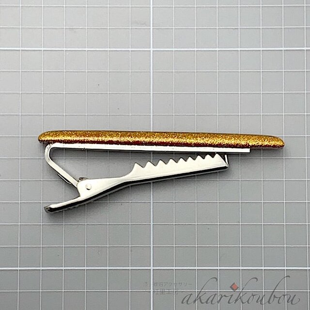 漆ネクタイピン 朱漆 純金蒔絵 純金箔 プラチナ箔 漆アクセサリー