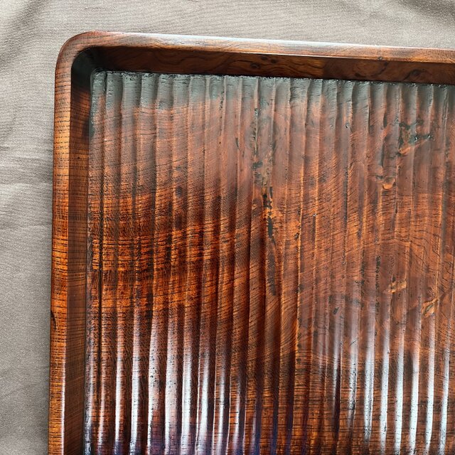 欅拭漆我谷盆 353mm×250mm×24mm 折敷 トレー №9034 | iichi 日々の