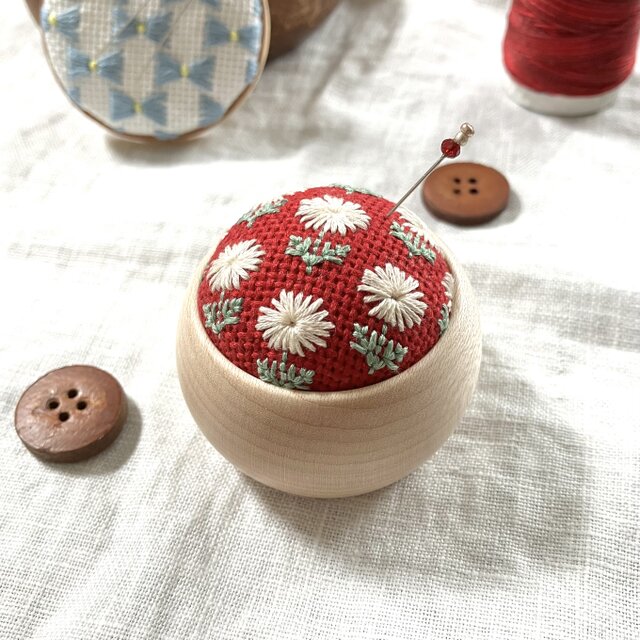 ウェッジウッド 針山 ピンクッション 針山 ♢ 木工房 ウッドボウル