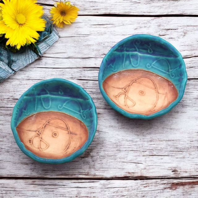 『火色トルコマット小皿4』明るく、楽しく、美味しく！　2025