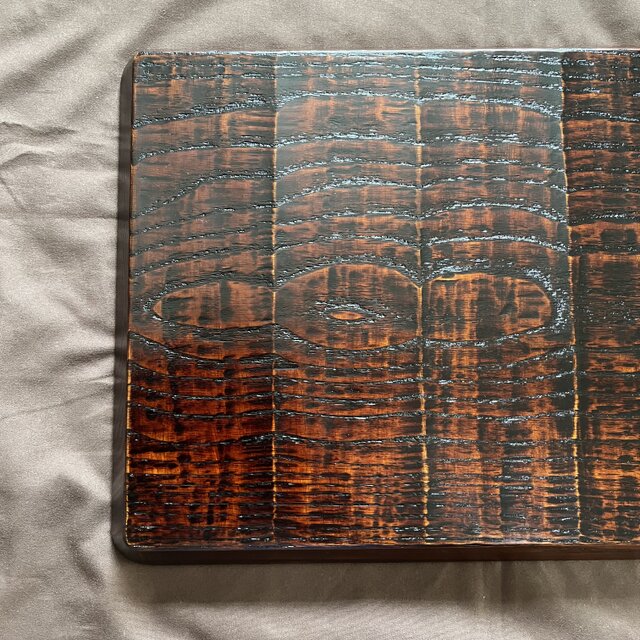 栗拭漆我谷盆 353mm×250mm×24mm 折敷 トレー №9036 | iichi 日々