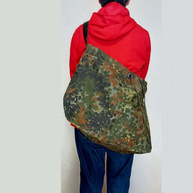ドイツ軍BW迷彩カモフラージュショルダーバッグ メッセンジャーバッグ 実物リメイク １点もの
