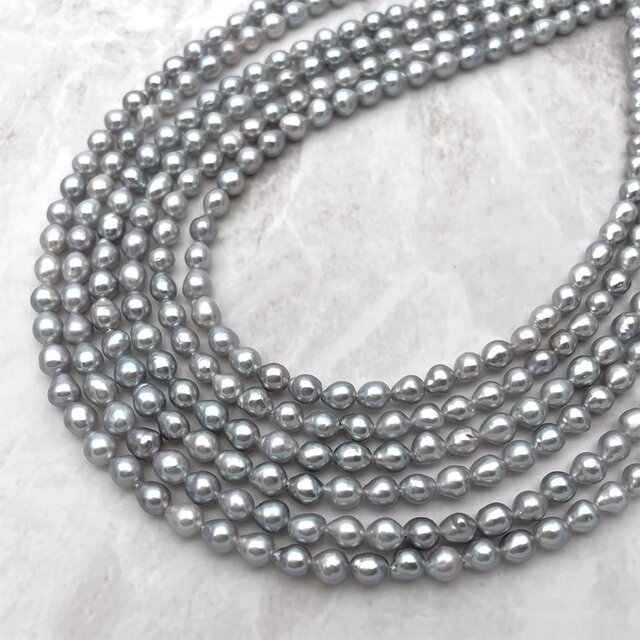 淡水パール 真珠 バロック ライス 雫 ドロップ 5mm 6mm 4mm 小粒 19cm