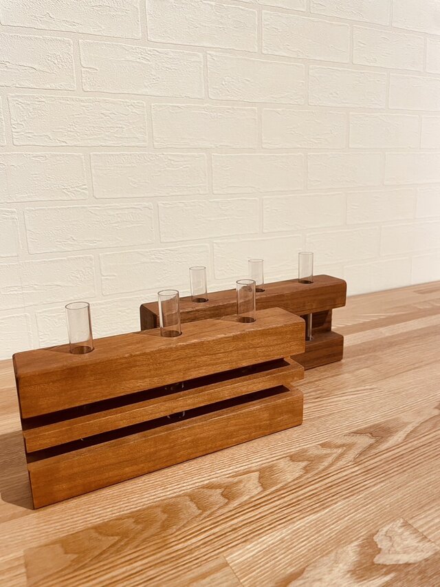 三輪刺しフラワーベース　ウォールナット　Aタイプ