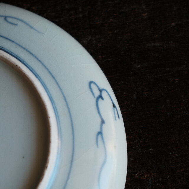 芸術的な雲の絵付け◇伊万里 染付中皿 骨董・antiques 器 丁寧な暮らし