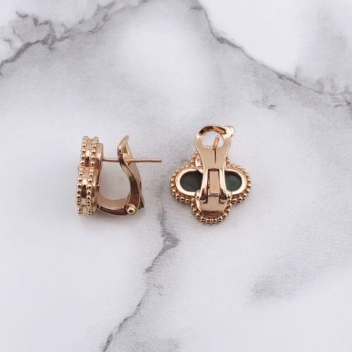 幸せのクローバーピアス 15mm（グレーマザーオブパール）【高品質