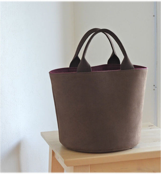 バケツトート　ミニ　ヌバック　チョコ