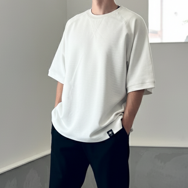 白赤ラグランスリーブカットソー　2点セット CORNER PRINTING | D-FACTORY ディーファクトリー 6.6 oz