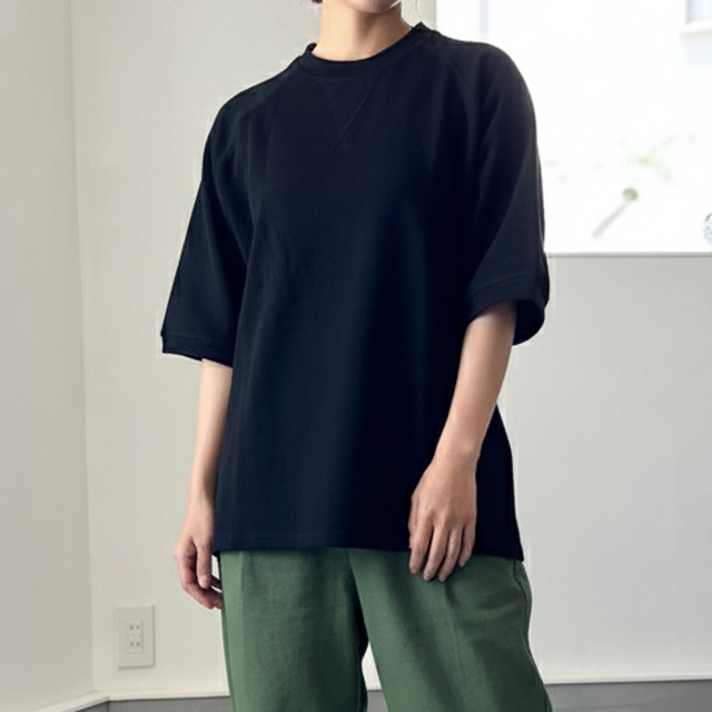 付属品完備Subculture ラグランスリーブシャツ ブラック&ホワイト ２ 01716770250-e1.jpg?ts=