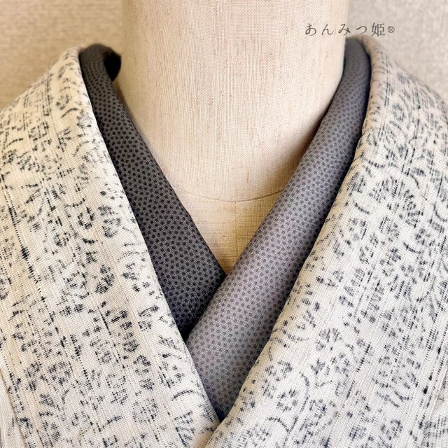 綿の半衿 グラードドットアシンメトリー