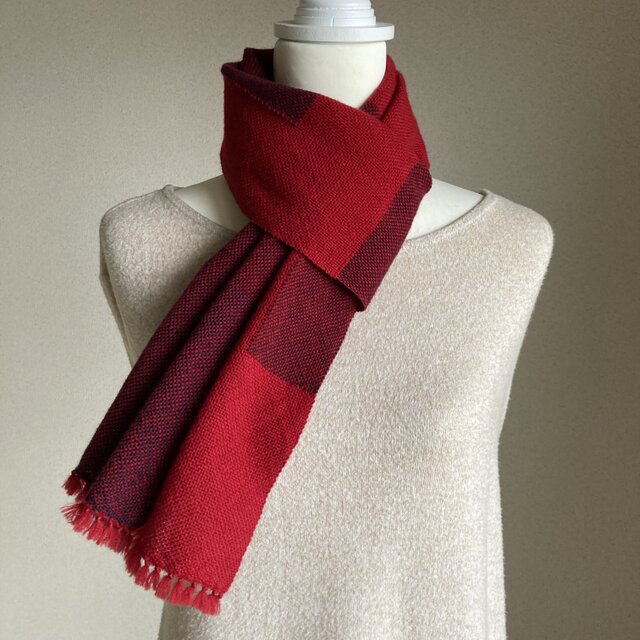 【手織り】ウールのマフラー・送料無料・