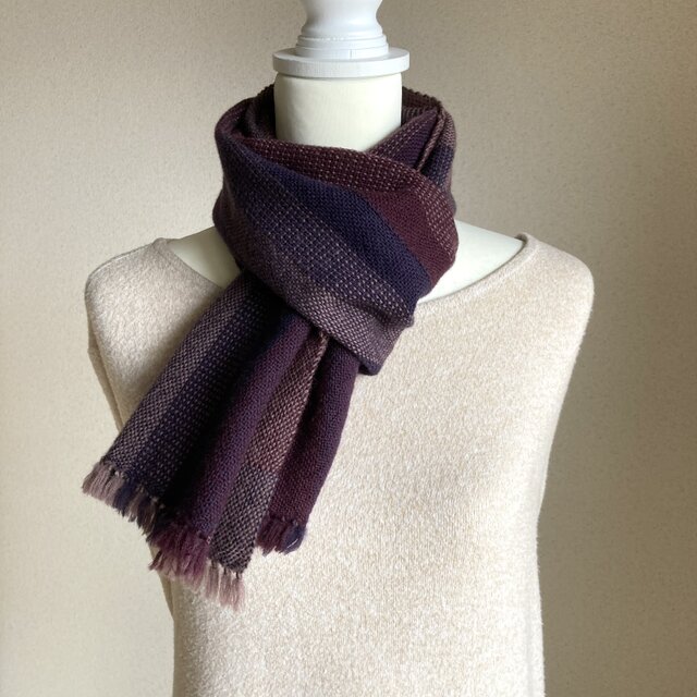 【手織り】ウールのマフラー・送料無料・
