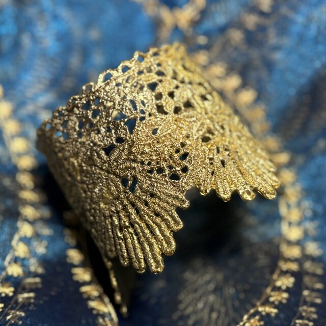 【受注生産】幅広レース模様バングル