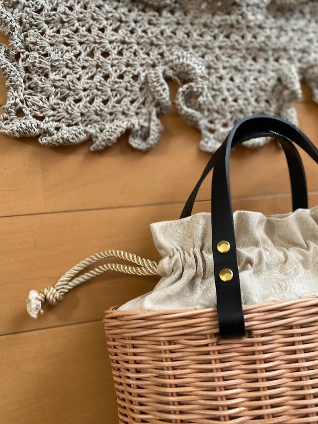 1点在庫あり】手編みの籐かごバッグ/Megg Bag panier/パニエクロシェ