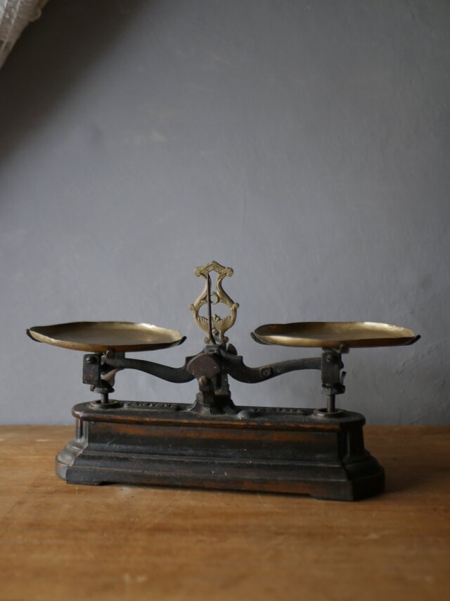 アンティーク　天秤　フランス製 EL FORCE フランスアンティーク バランススケール 上皿天秤