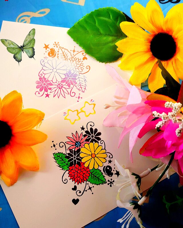 消しゴムはんこ「フラワー④」