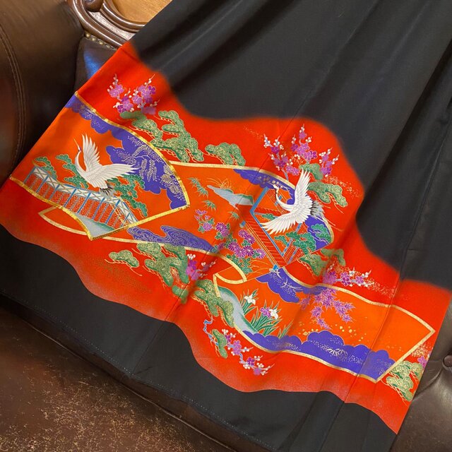彩　着物リメイク♪ 華やかな袋帯と留袖からロングワンピース❣️ 彩着物リメイク♪ 華やかな袋帯と留袖からロングワンピース❣️
