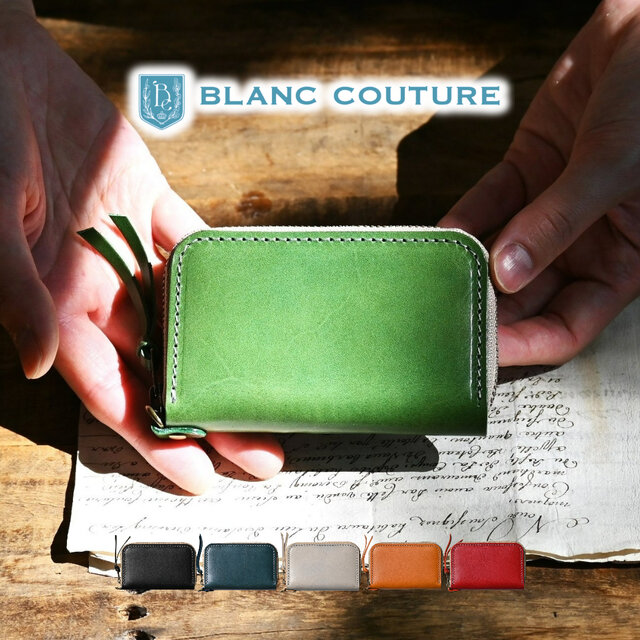 ミニ財布 ラウンドファスナー カード 小銭入れ 革