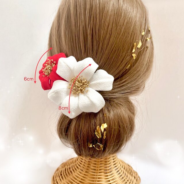 つまみ細工 髪飾り 成人式 結婚式 卒業式 七五三 ウェディング 和装 白