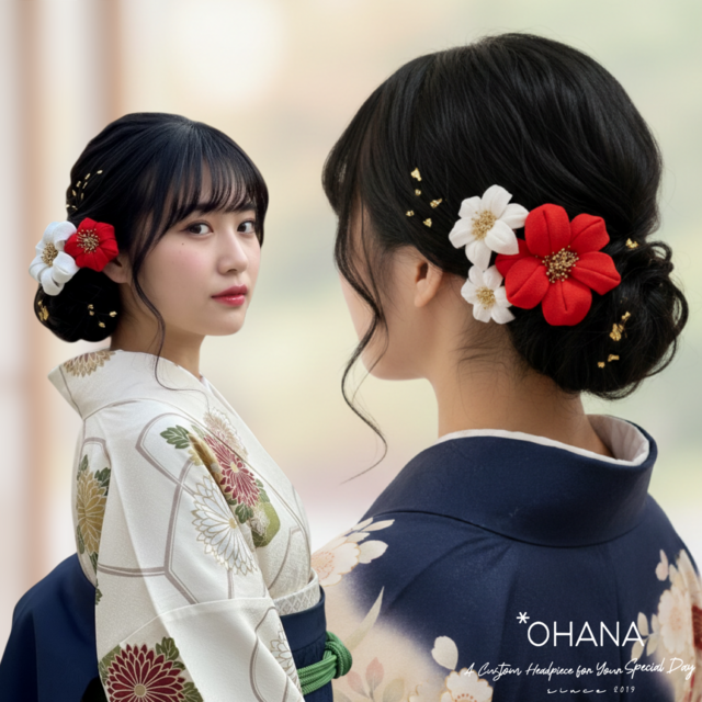 つまみ細工 髪飾り 成人式 結婚式 卒業式 七五三 ウェディング 和装 白