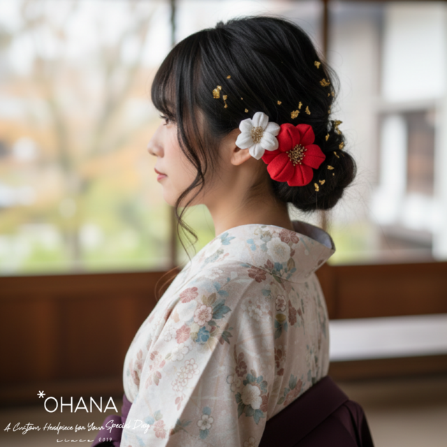 つまみ細工 髪飾り 成人式 結婚式 卒業式 七五三 ウェディング 和装 白