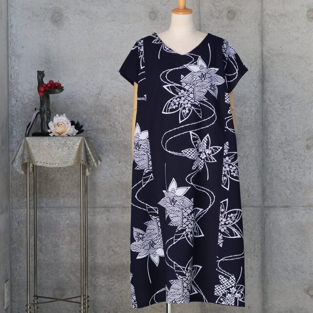 浴衣のワンピース / L〜LL　着物リメイクのコピー